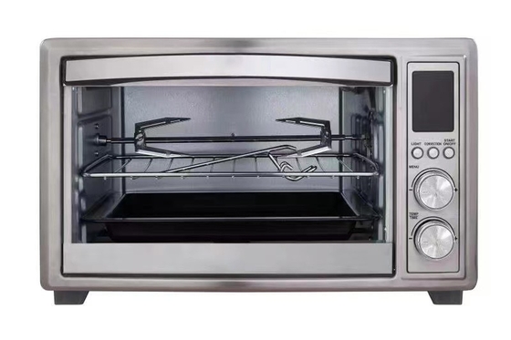 controle do diodo emissor de luz de 1600W 30L com o forno digital de aço inoxidável interno da frigideira do ar da cesta da lâmpada e do ar