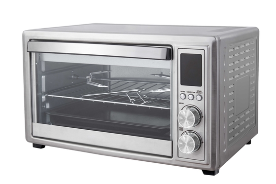 controle do diodo emissor de luz de 1600W 30L com o forno digital de aço inoxidável interno da frigideira do ar da cesta da lâmpada e do ar